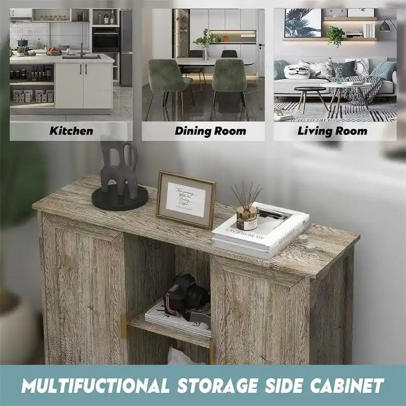 Buffet de rangement en bois pour bar à café - 11.8P x 39.4L x 30.7H