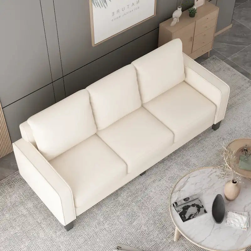 Canapé de salon moderne en tissu beige