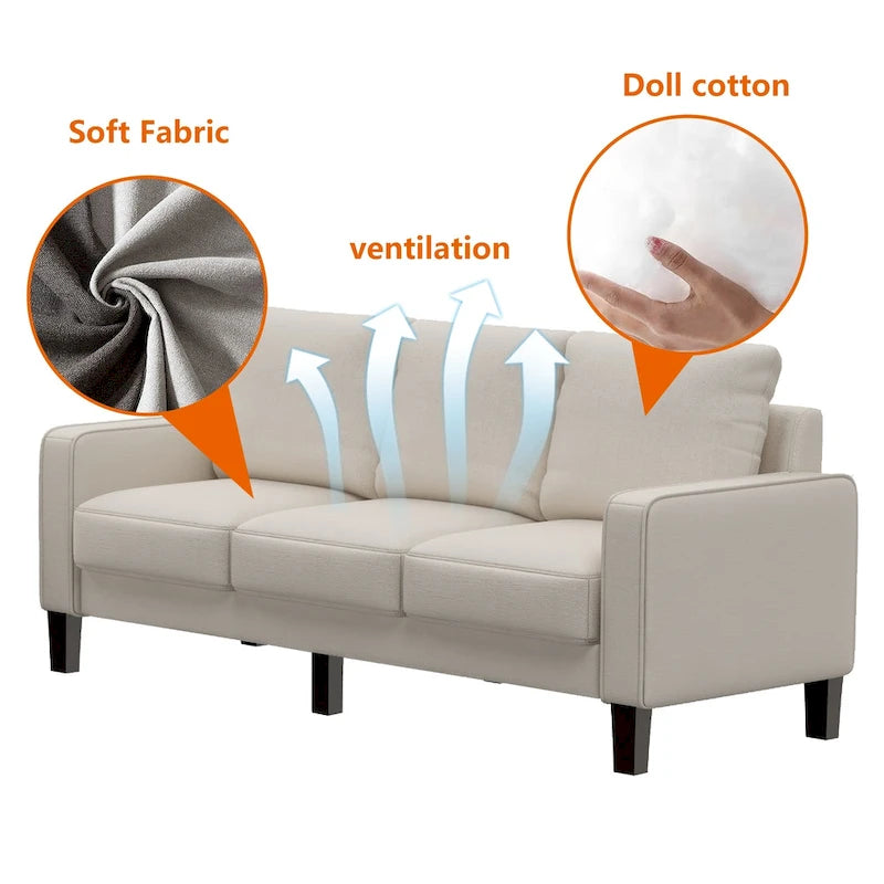 Canapé de salon moderne en tissu beige