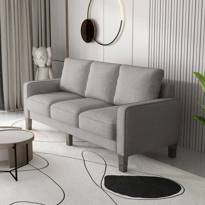 Canapé de salon moderne en tissu beige
