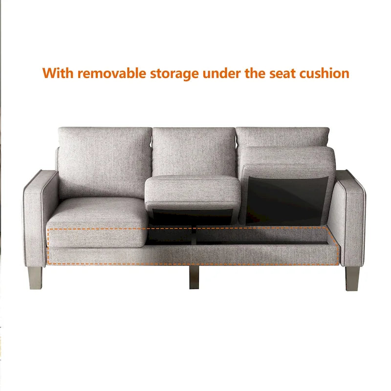 Canapé de salon moderne en tissu beige