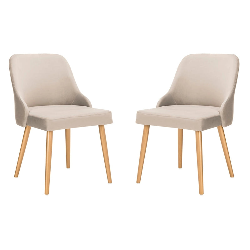 Chaise de salle à manger rembourrée – Gris / Or (Lot de 2) – 21 x 22 x 31 – 21L x 22P x 31H