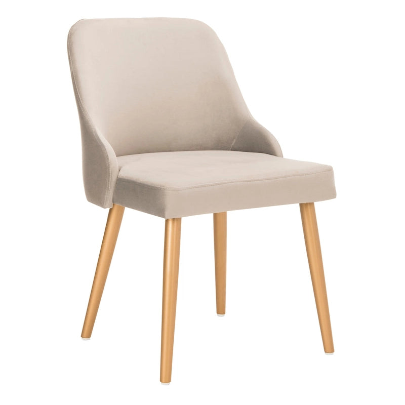 Chaise de salle à manger rembourrée – Gris / Or (Lot de 2) – 21 x 22 x 31 – 21L x 22P x 31H