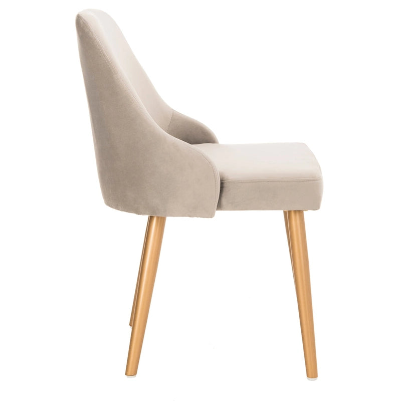 Chaise de salle à manger rembourrée – Gris / Or (Lot de 2) – 21 x 22 x 31 – 21L x 22P x 31H