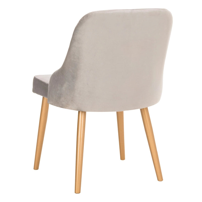 Chaise de salle à manger rembourrée – Gris / Or (Lot de 2) – 21 x 22 x 31 – 21L x 22P x 31H