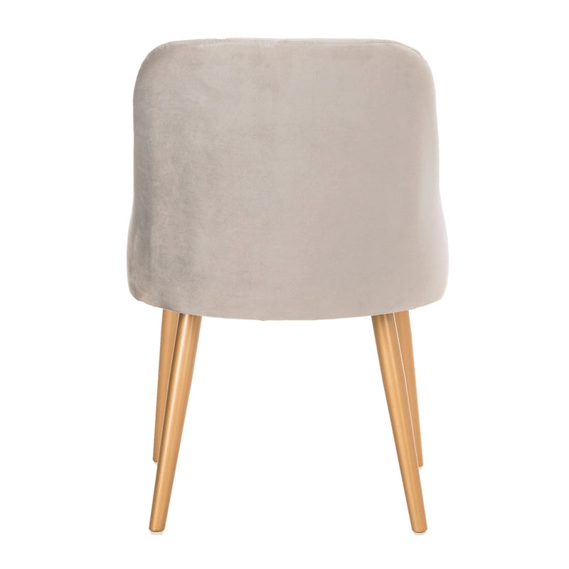 Chaise de salle à manger rembourrée – Gris / Or (Lot de 2) – 21 x 22 x 31 – 21L x 22P x 31H
