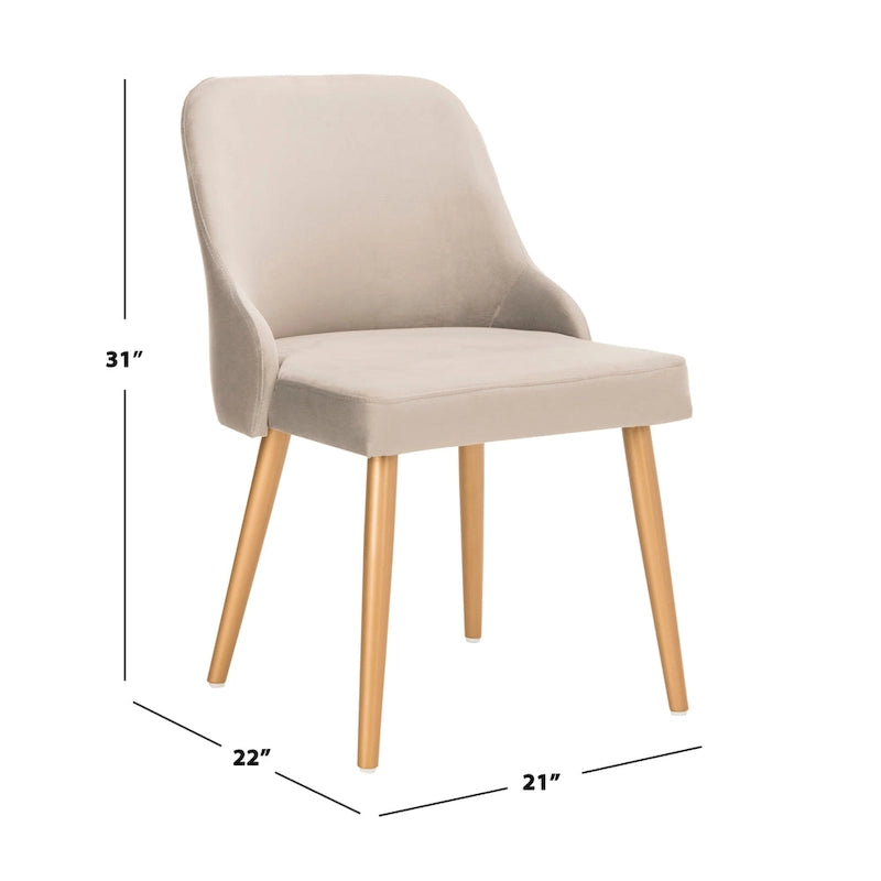 Chaise de salle à manger rembourrée – Gris / Or (Lot de 2) – 21 x 22 x 31 – 21L x 22P x 31H