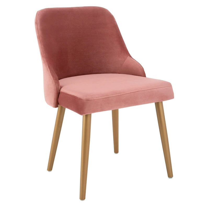 Chaise de salle à manger rembourrée – Gris / Or (Lot de 2) – 21 x 22 x 31 – 21L x 22P x 31H