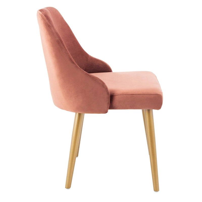 Chaise de salle à manger rembourrée – Gris / Or (Lot de 2) – 21 x 22 x 31 – 21L x 22P x 31H