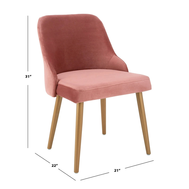 Chaise de salle à manger rembourrée – Gris / Or (Lot de 2) – 21 x 22 x 31 – 21L x 22P x 31H