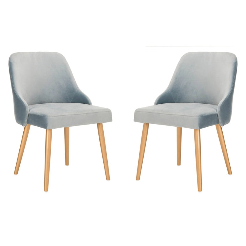 Chaise de salle à manger rembourrée – Gris / Or (Lot de 2) – 21 x 22 x 31 – 21L x 22P x 31H