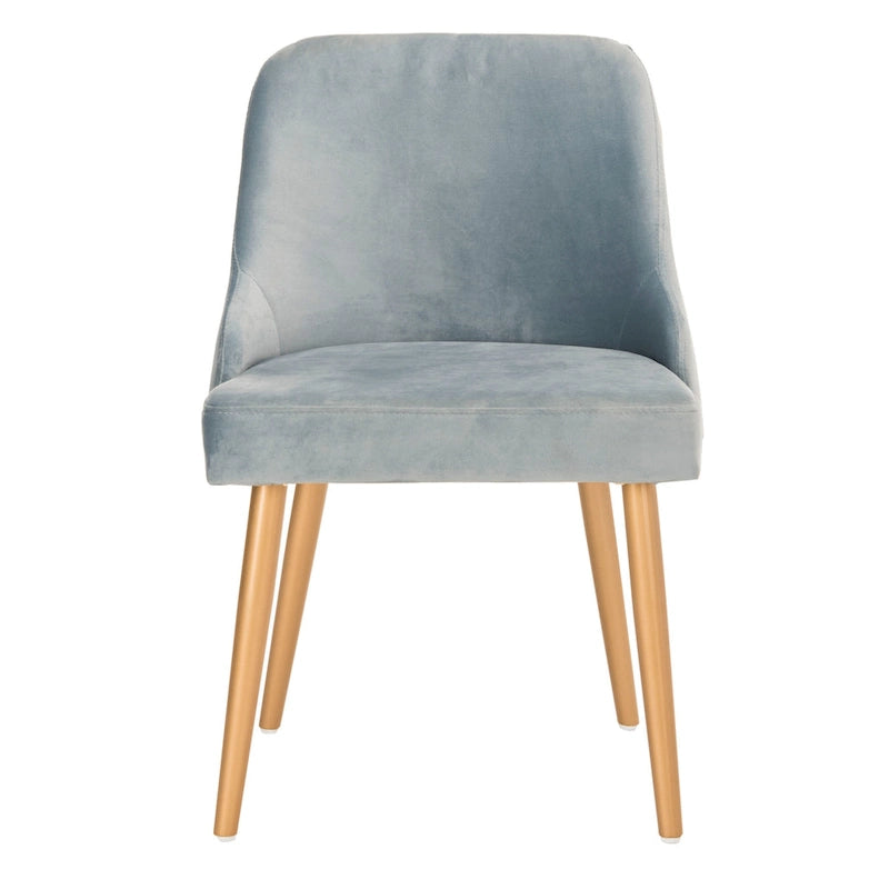 Chaise de salle à manger rembourrée – Gris / Or (Lot de 2) – 21 x 22 x 31 – 21L x 22P x 31H