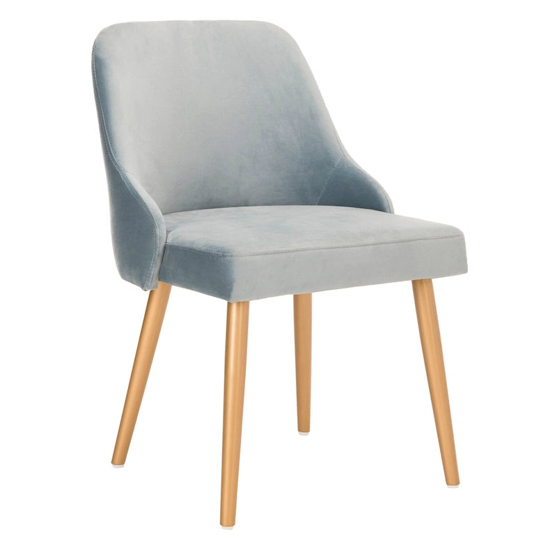 Chaise de salle à manger rembourrée – Gris / Or (Lot de 2) – 21 x 22 x 31 – 21L x 22P x 31H