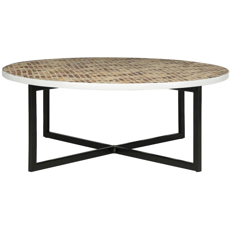 Table basse crème - 39.8 x 39.8 x 15.4 - 40Lx40Px15H