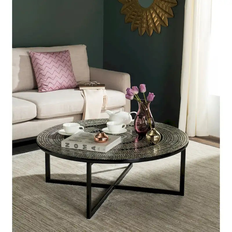 Table basse crème - 39.8 x 39.8 x 15.4 - 40Lx40Px15H