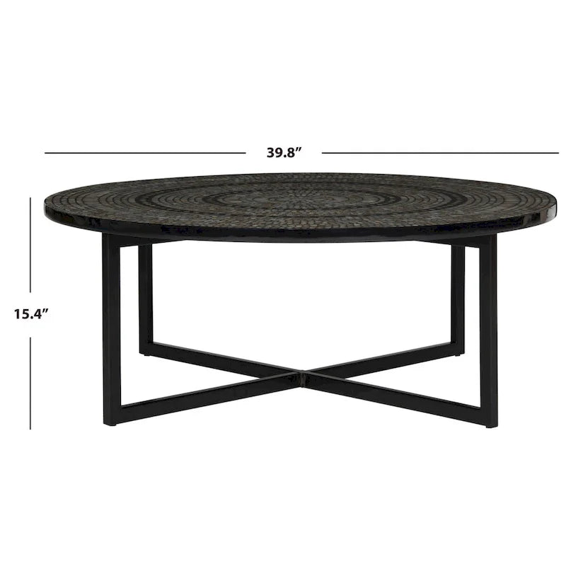 Table basse crème - 39.8 x 39.8 x 15.4 - 40Lx40Px15H