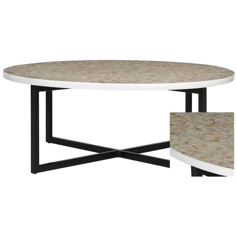 Table basse crème - 39.8 x 39.8 x 15.4 - 40Lx40Px15H