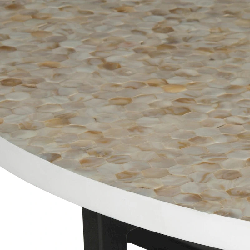Table basse crème - 39.8 x 39.8 x 15.4 - 40Lx40Px15H