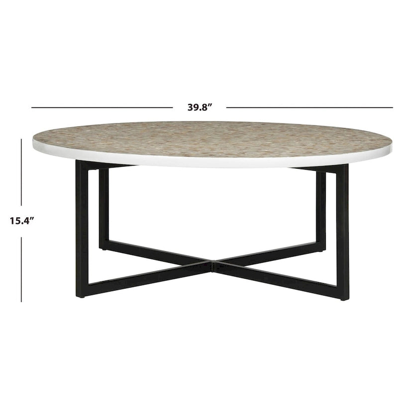 Table basse crème - 39.8 x 39.8 x 15.4 - 40Lx40Px15H