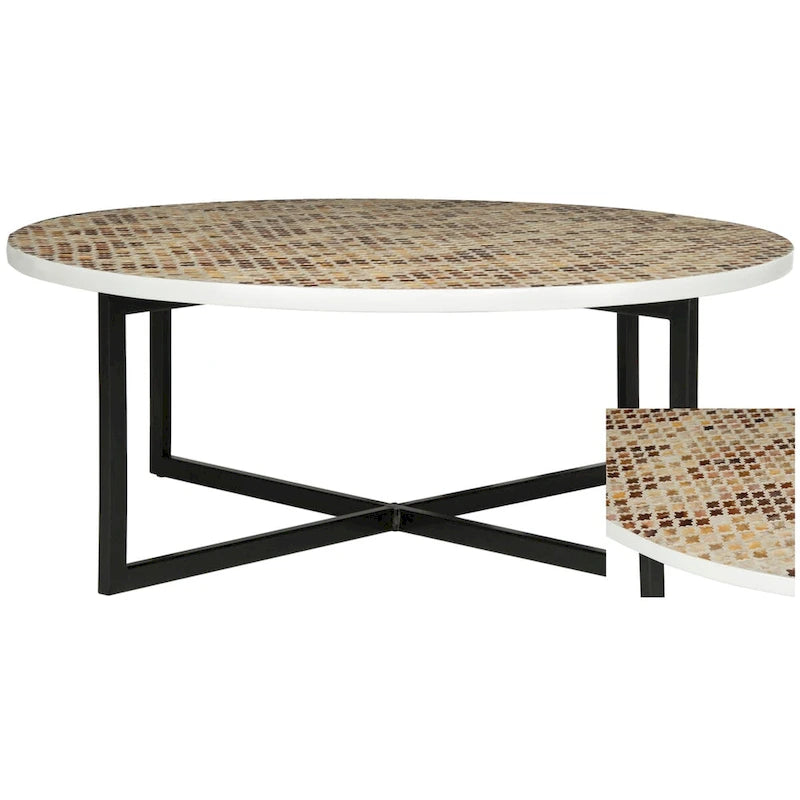 Table basse crème - 39.8 x 39.8 x 15.4 - 40Lx40Px15H