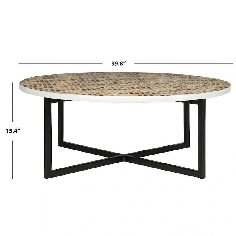 Table basse crème - 39.8 x 39.8 x 15.4 - 40Lx40Px15H