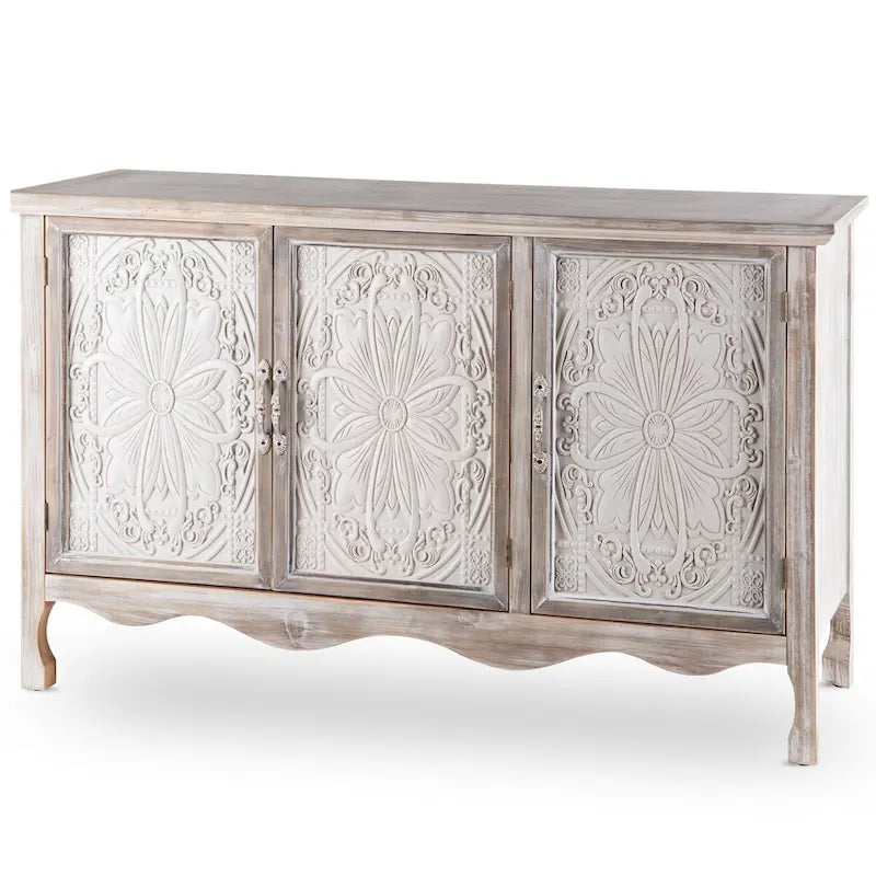 Meuble d'appoint en bois massif au look vintage