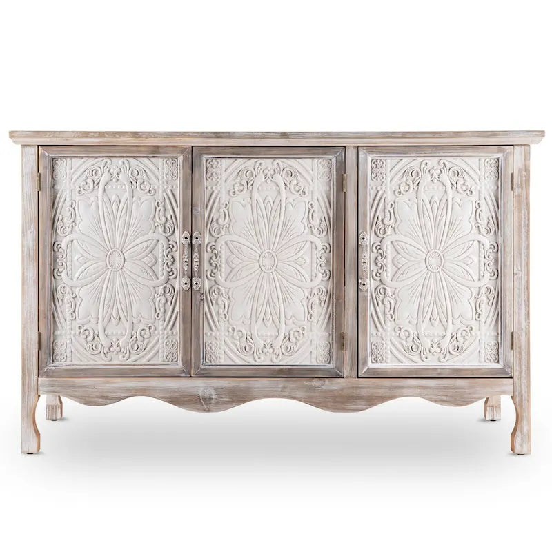 Meuble d'appoint en bois massif au look vintage