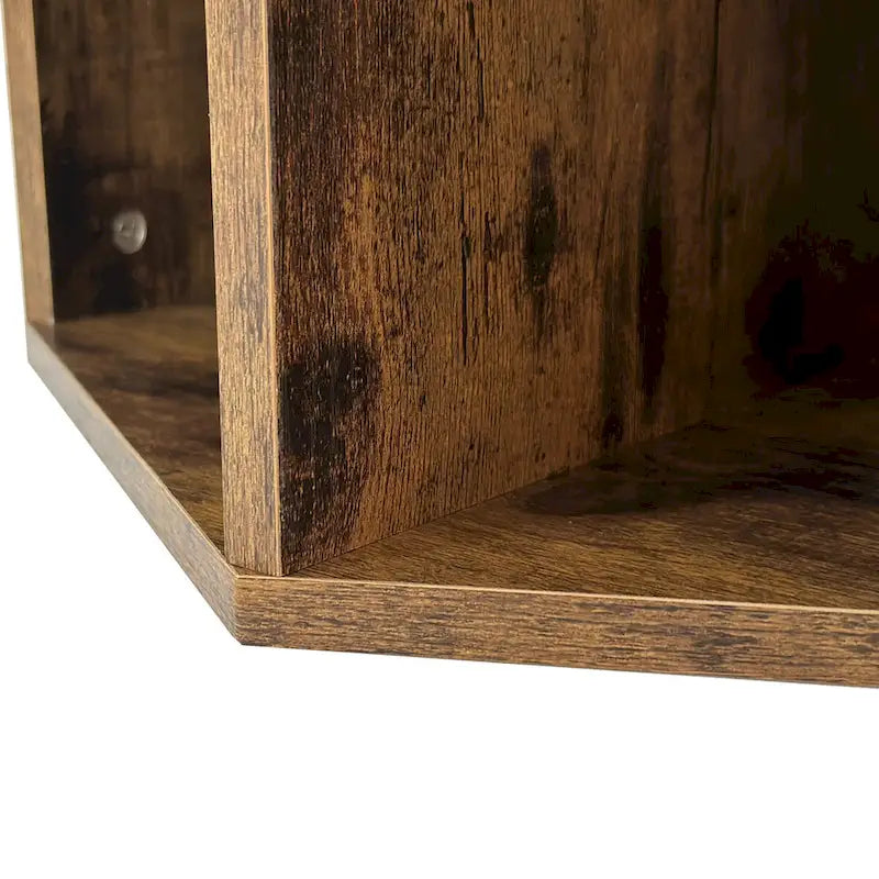 Petite table basse hexagonale avec rangement, table basse moderne unique pour salon et bureau, pour petits espaces