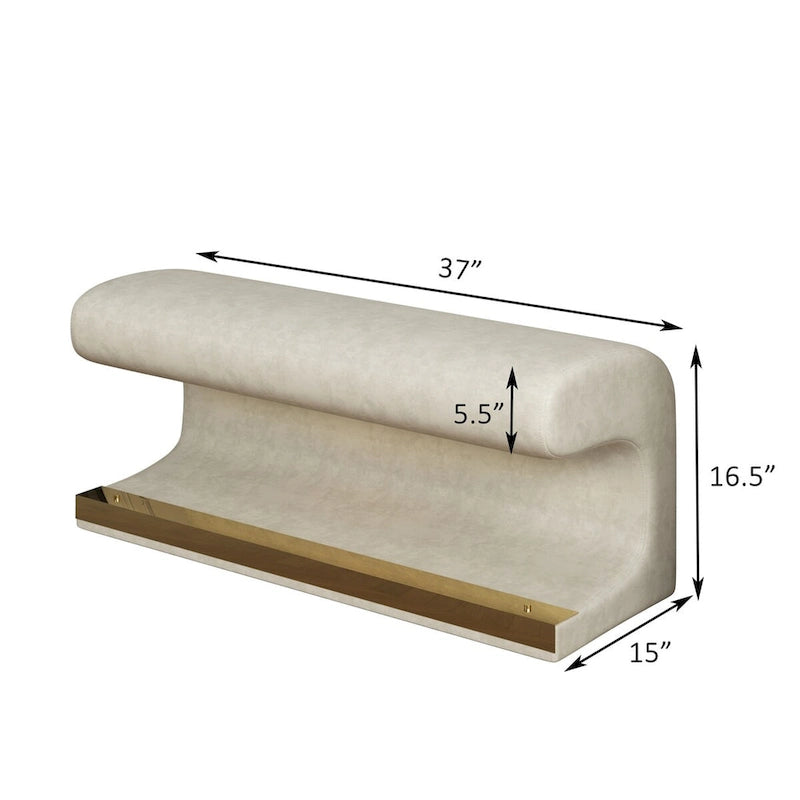 Banc d'entrée Ottoman rembourré en cuir avec capteur de lumière LED pour salon, chambre, bout de lit