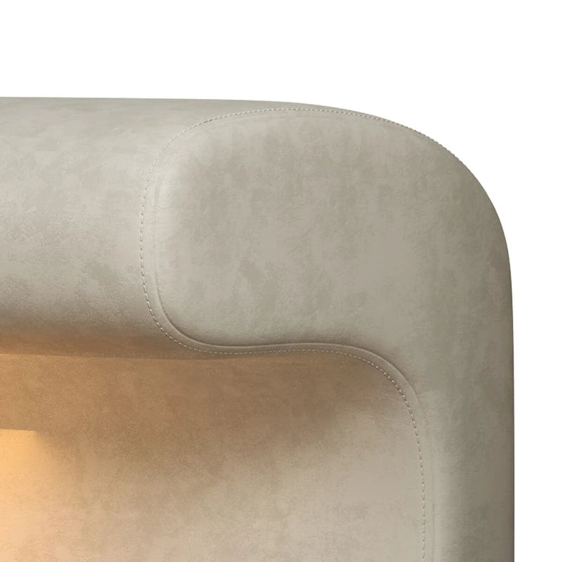 Banc d'entrée Ottoman rembourré en cuir avec capteur de lumière LED pour salon, chambre, bout de lit