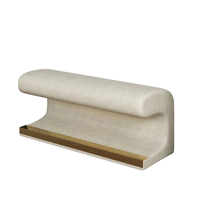 Banc d'entrée Ottoman rembourré en cuir avec capteur de lumière LED pour salon, chambre, bout de lit
