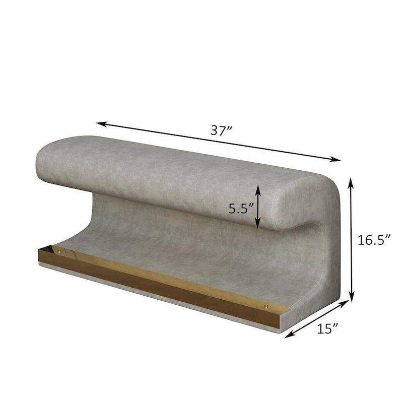 Banc d'entrée Ottoman rembourré en cuir avec capteur de lumière LED pour salon, chambre, bout de lit