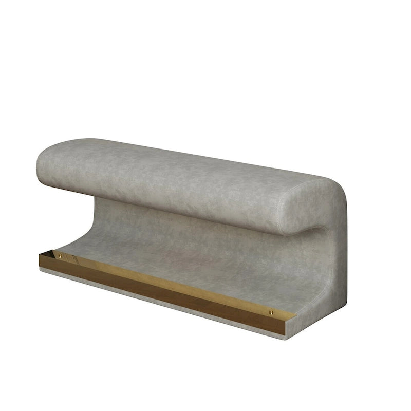 Banc d'entrée Ottoman rembourré en cuir avec capteur de lumière LED pour salon, chambre, bout de lit